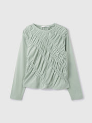 ギャザーラインフロントカットソー≪洗濯機で洗える≫