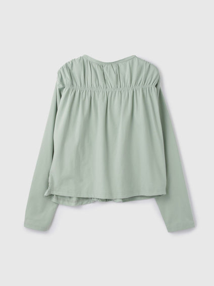 ギャザーラインフロントカットソー≪洗濯機で洗える≫