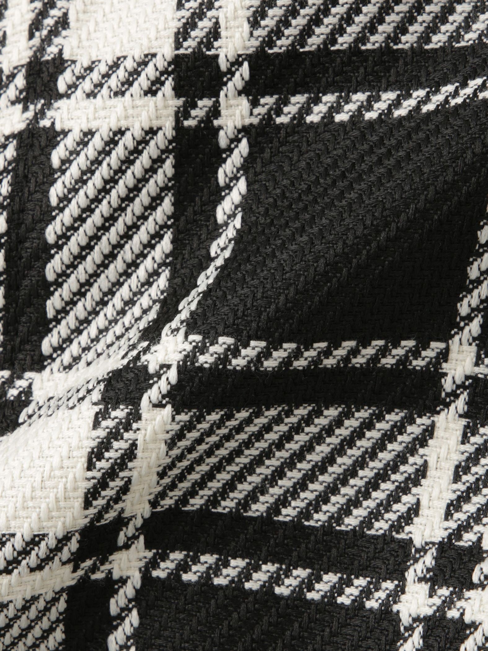 ツィーディチェックノーカラーコート≪手洗い可能≫