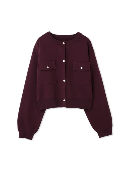 ポケットデザインニットカーディガン≪洗濯機で洗える≫