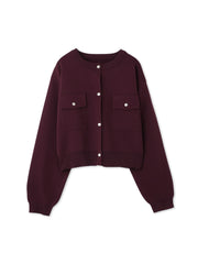 ポケットデザインニットカーディガン≪洗濯機で洗える≫