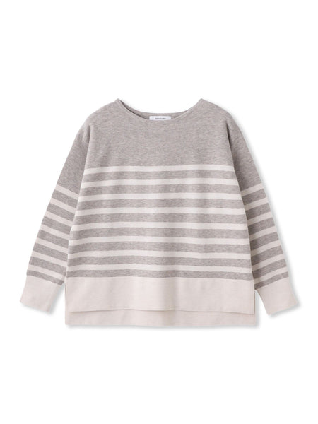 【ふわもち】ボーダーニット≪洗濯機で洗える≫