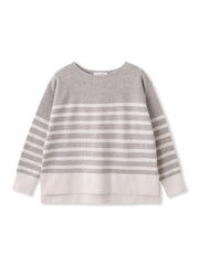 【ふわもち】ボーダーニット≪洗濯機で洗える≫