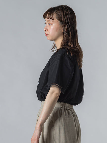 【WEB限定】チュールレイヤードロゴカットソー≪手洗い可能≫