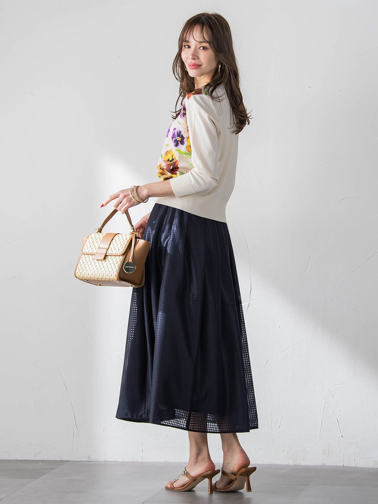 ラッセルレースチェックスカート