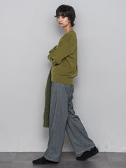 【ふわもち】Vネックニット≪洗濯機で洗える≫