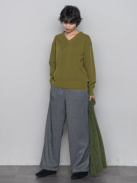 【ふわもち】Vネックニット≪洗濯機で洗える≫