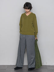 【ふわもち】Vネックニット≪洗濯機で洗える≫