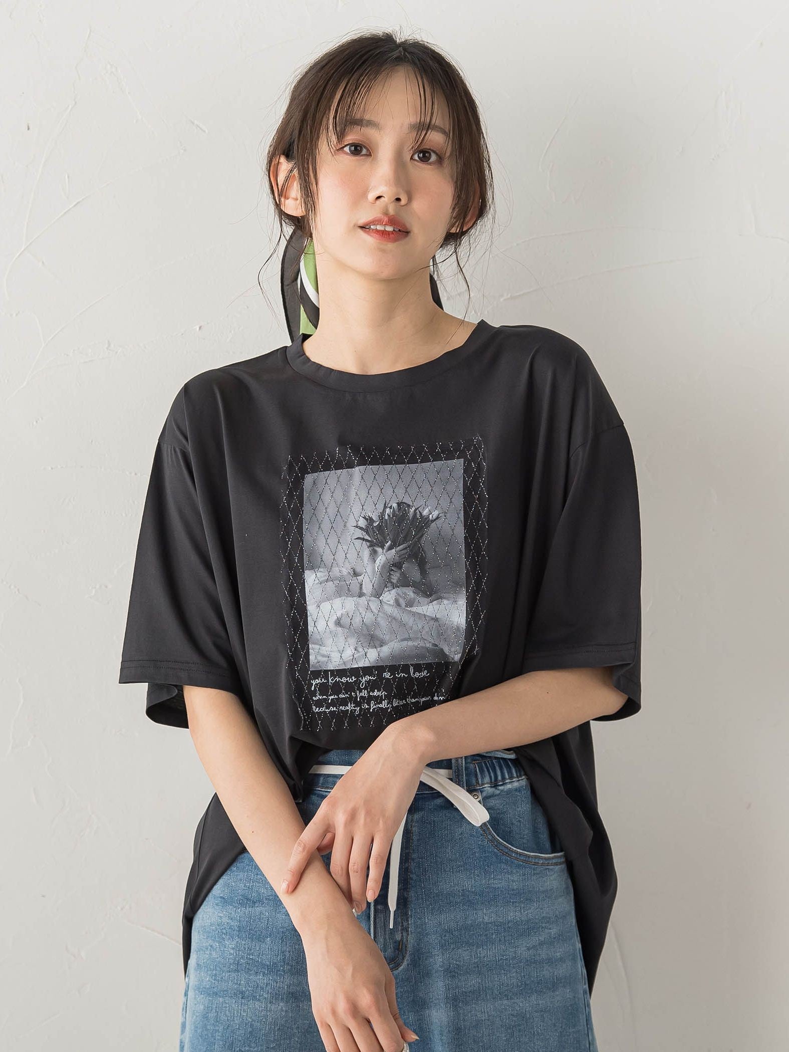 チュール重ねフォトTシャツ