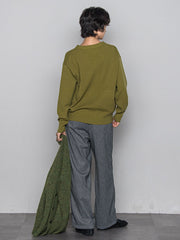 【ふわもち】Vネックニット≪洗濯機で洗える≫