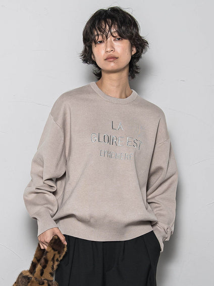 【WEB限定】刺繍ロゴニットプルオーバー≪洗濯機で洗える≫