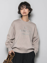 【WEB限定】刺繍ロゴニットプルオーバー≪洗濯機で洗える≫