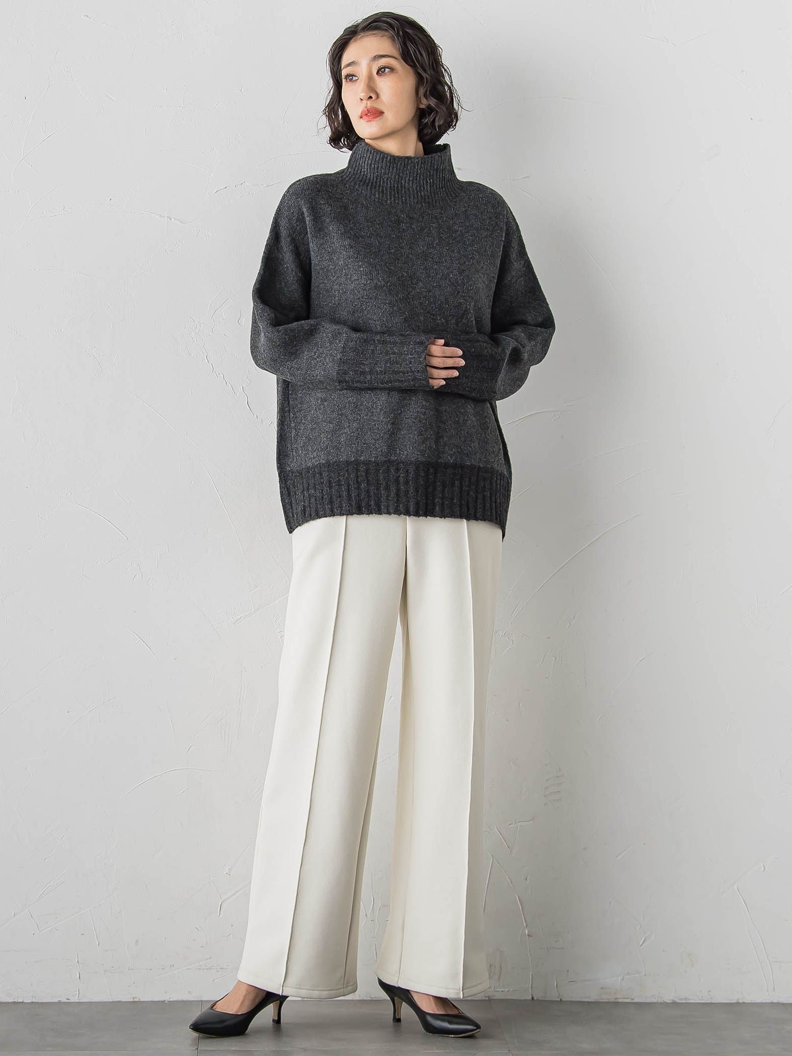 【WEB限定/大きいサイズ】”まるで毛布”とろける裏起毛ワイドパンツ