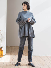 【WEB限定】”1枚でサマになる”とろみサテンふんわりニット