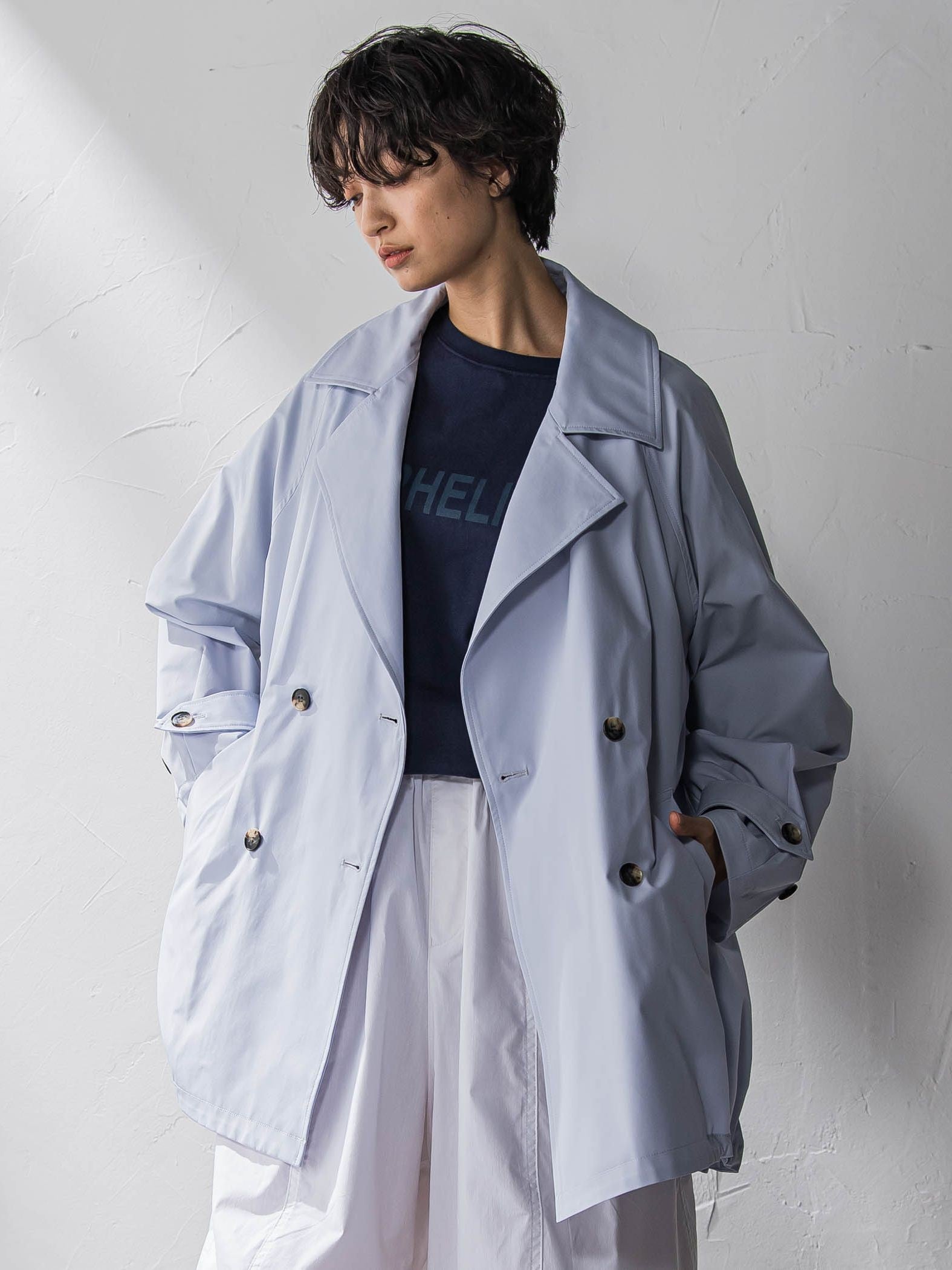 撥水オーバーミドルトレンチコート≪手洗い可能≫