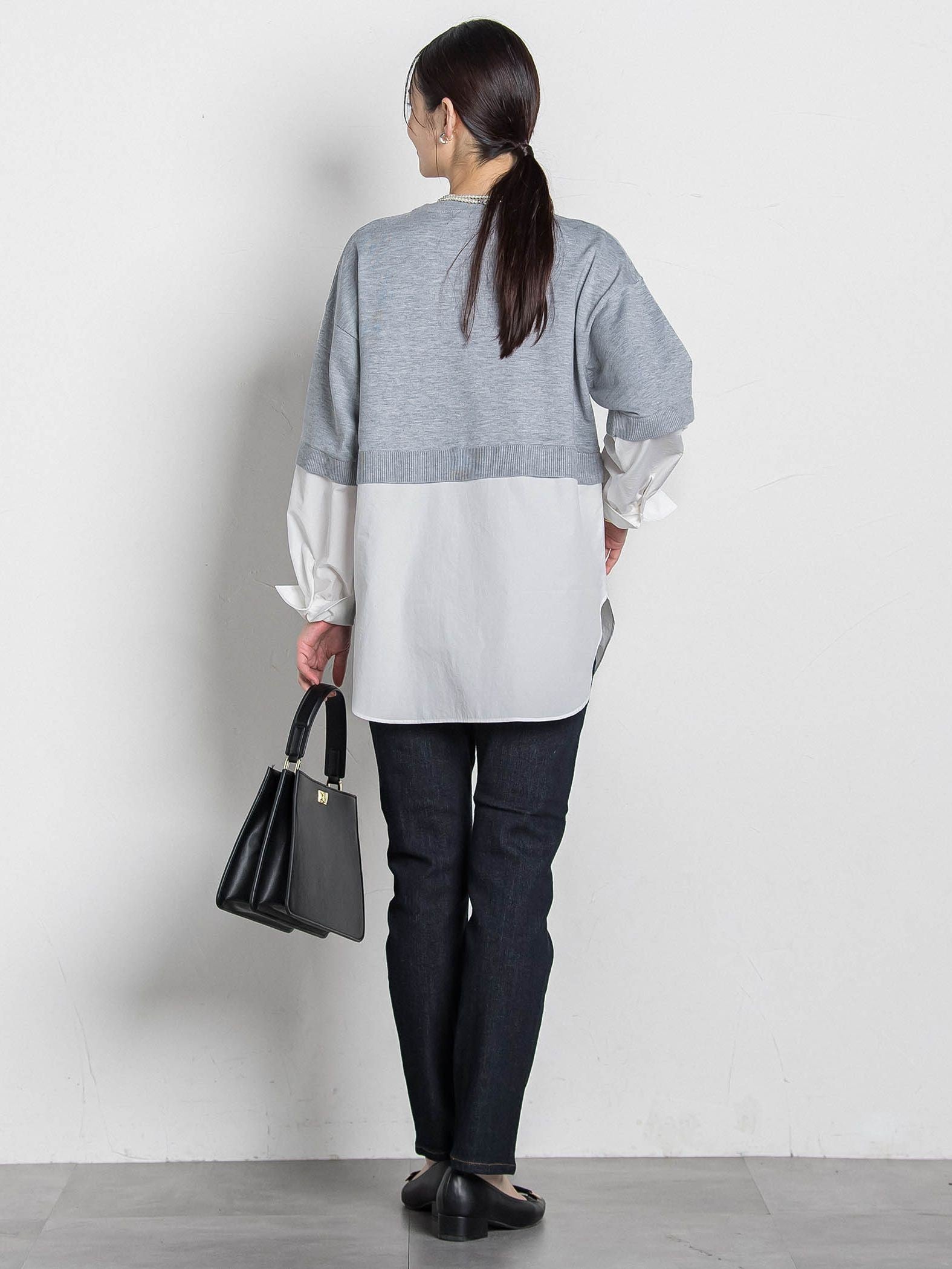 【WEB限定】シャツドッキングニット≪洗える≫