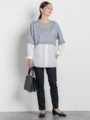 【WEB限定】シャツドッキングニット≪洗える≫