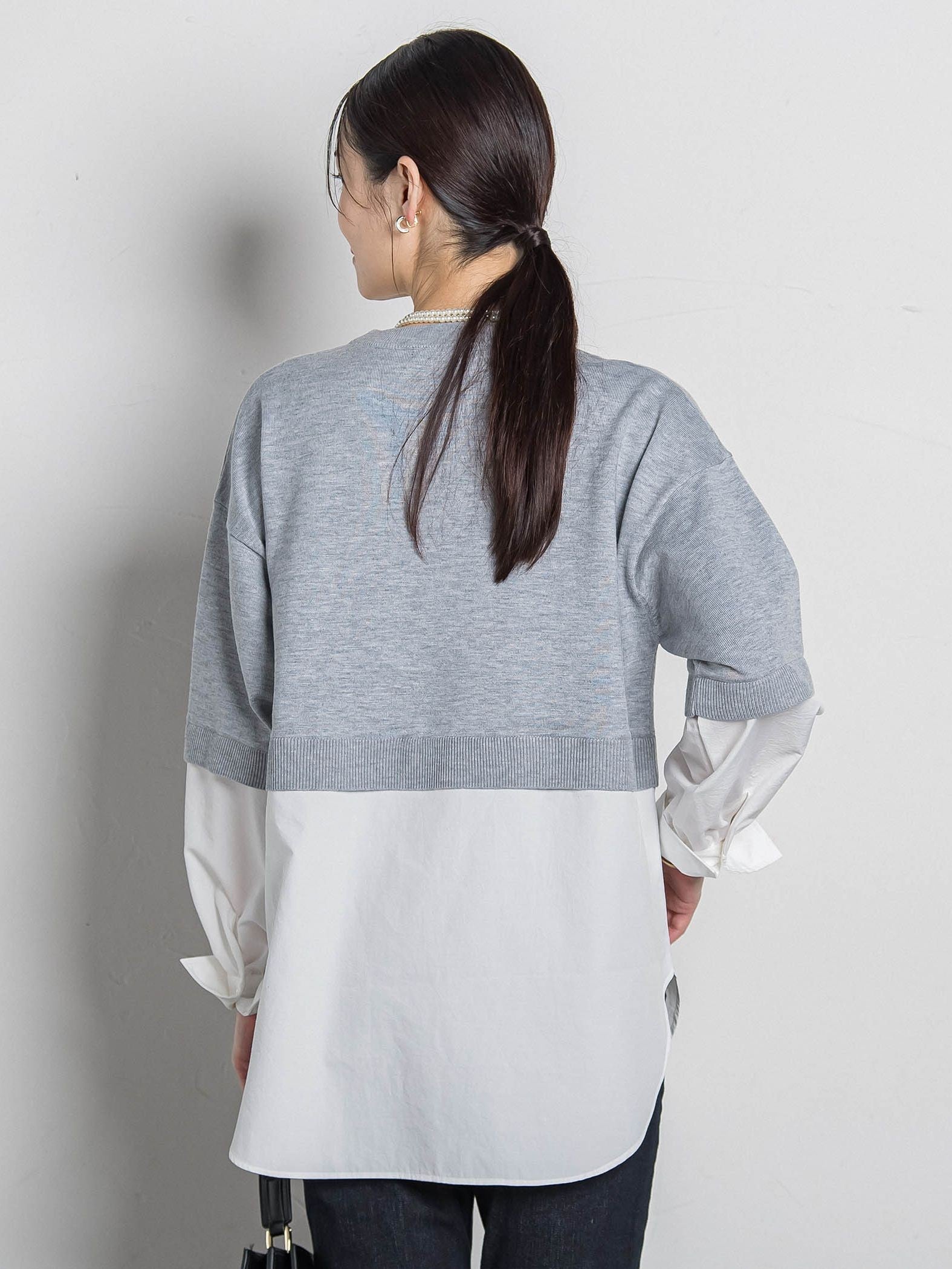 【WEB限定】シャツドッキングニット≪洗える≫