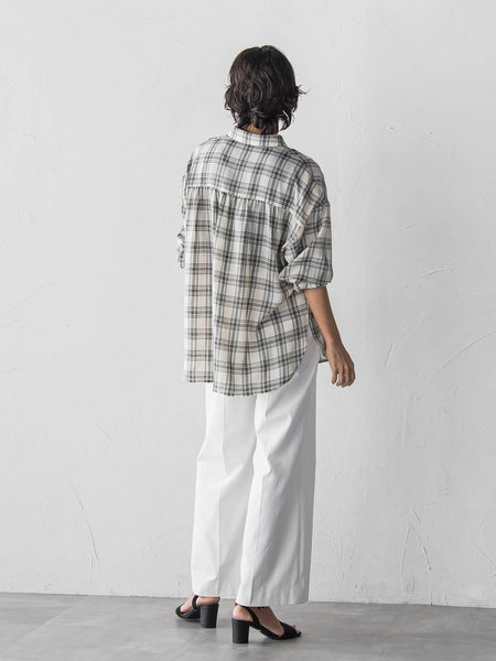 【WEB限定】“さっと着てオシャレ”シアーチェックシャツ