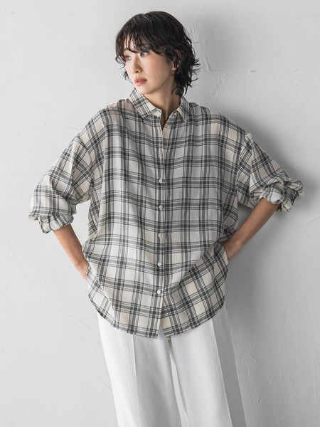 【WEB限定】“さっと着てオシャレ”シアーチェックシャツ