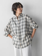 【WEB限定】“さっと着てオシャレ”シアーチェックシャツ