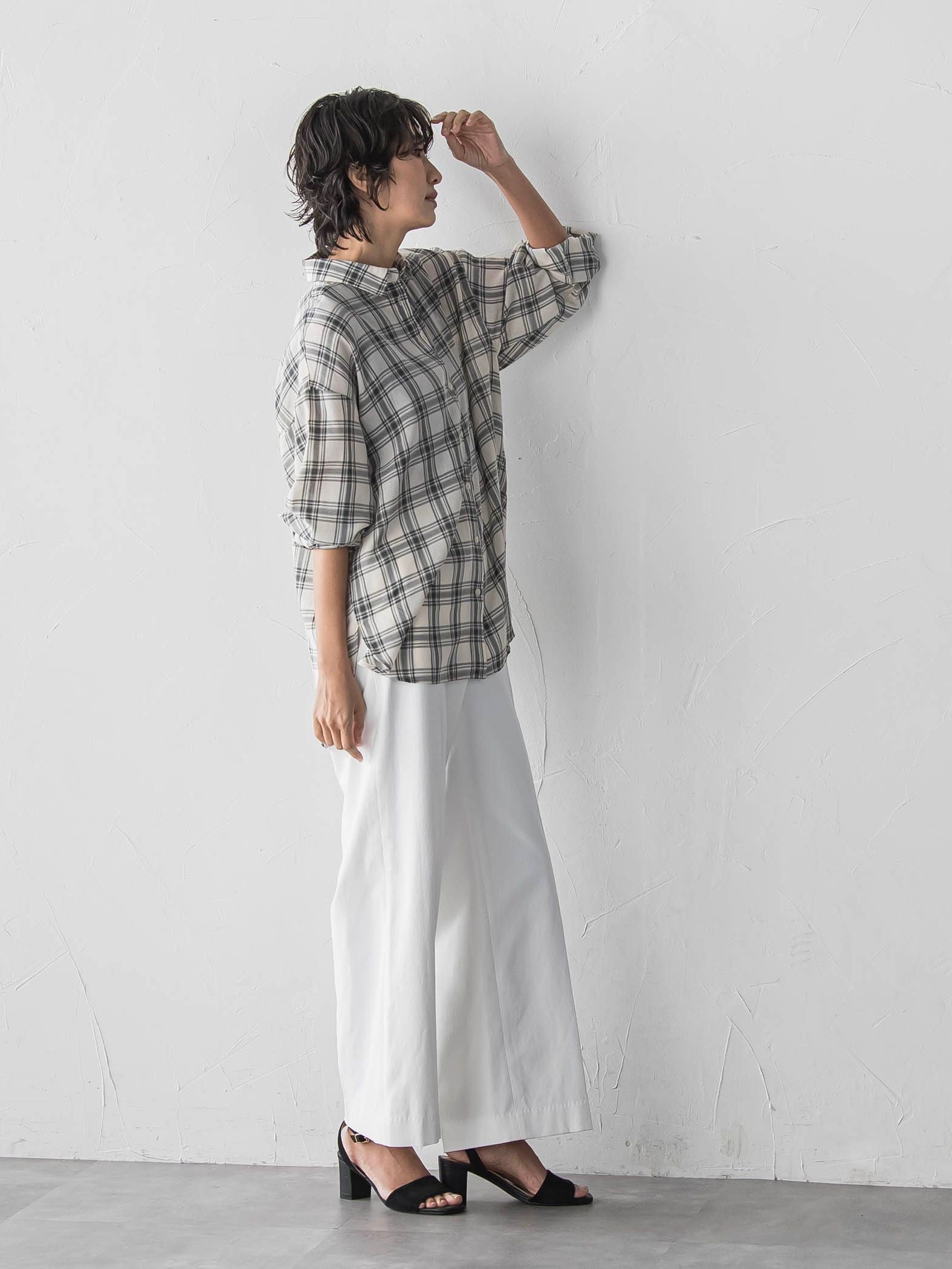 【WEB限定】“さっと着てオシャレ”シアーチェックシャツ