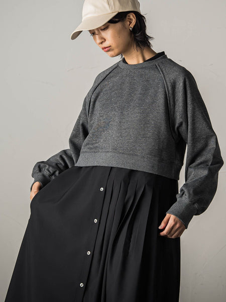 裏毛クロップドトレーナー≪洗濯機で洗える≫