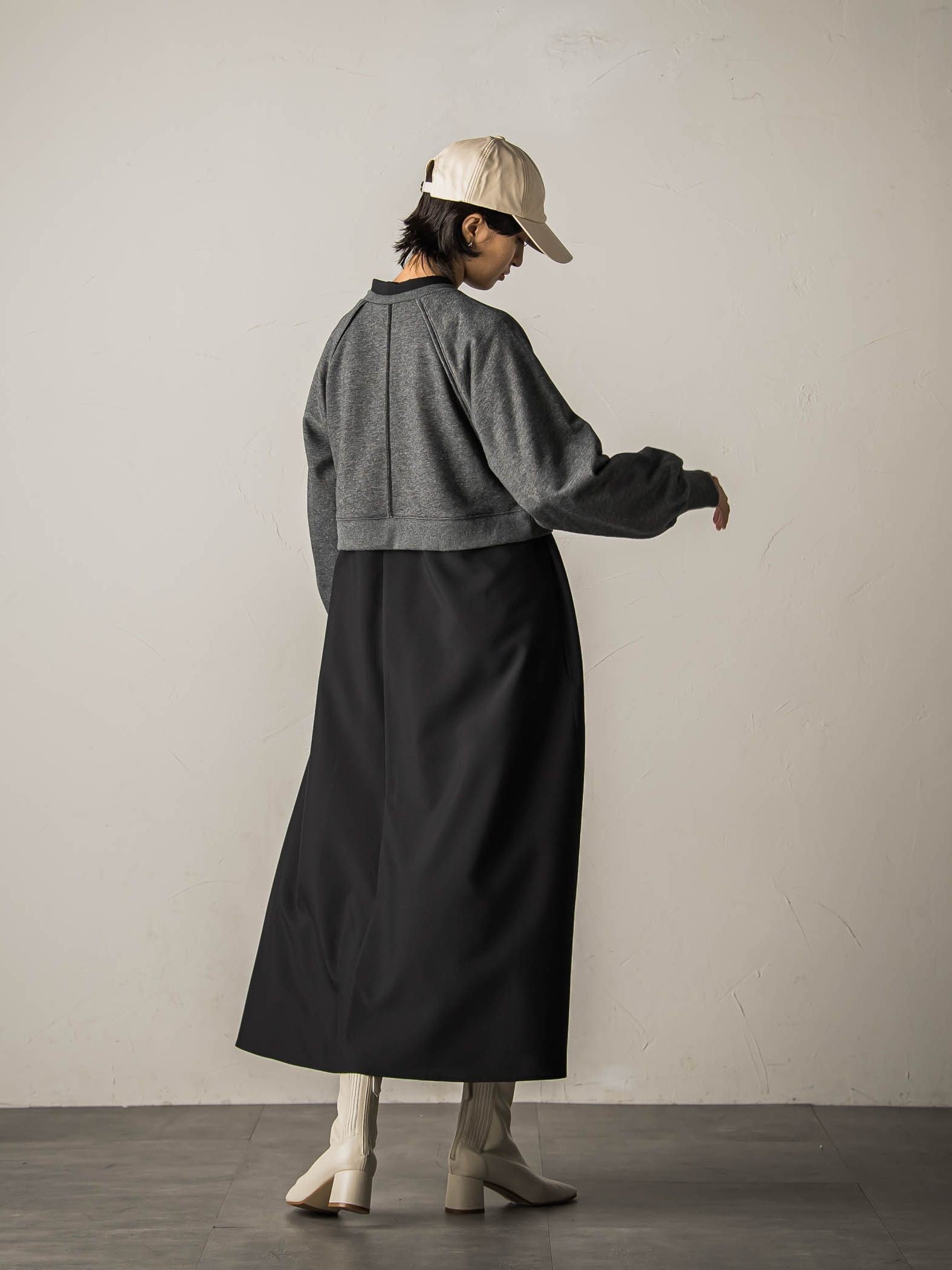 裏毛クロップドトレーナー≪洗濯機で洗える≫