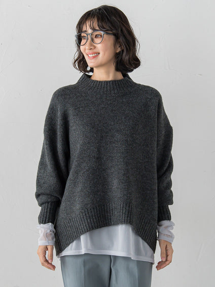 【WEB限定】”毎日頼れる”ゆったりモックネックニット