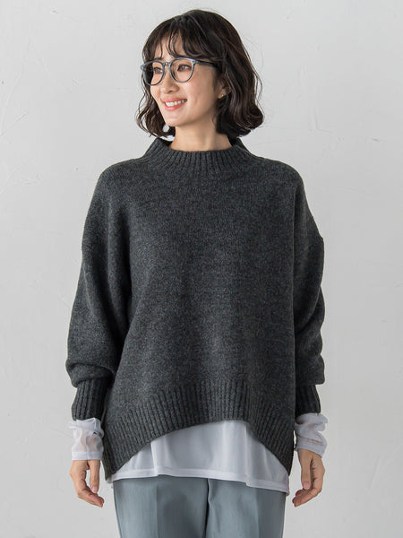 【WEB限定】”毎日頼れる”ゆったりモックネックニット