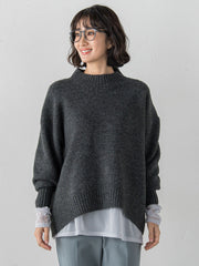 【WEB限定】”毎日頼れる”ゆったりモックネックニット