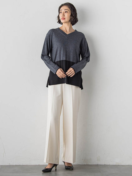 【WEB限定/大きいサイズ】”まるで毛布”とろける裏起毛ワイドパンツ