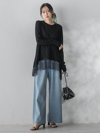 裾レーストップス≪手洗い可能≫