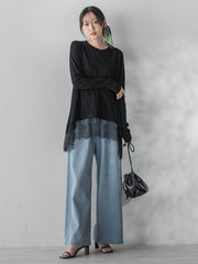 裾レーストップス≪手洗い可能≫