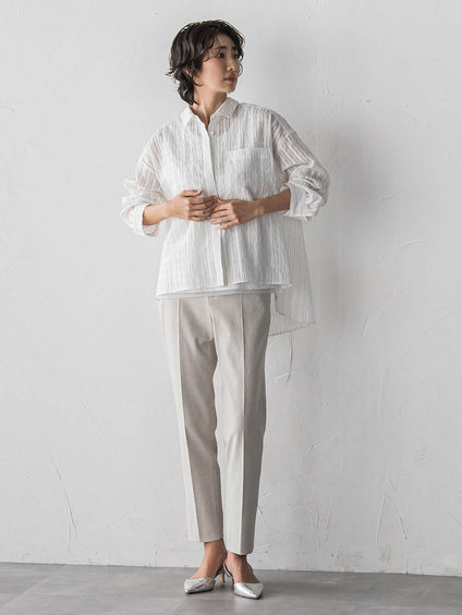 【WEB限定/+5cm丈長め】【極・名品パンツ】シェルタリングテーパードパンツ
