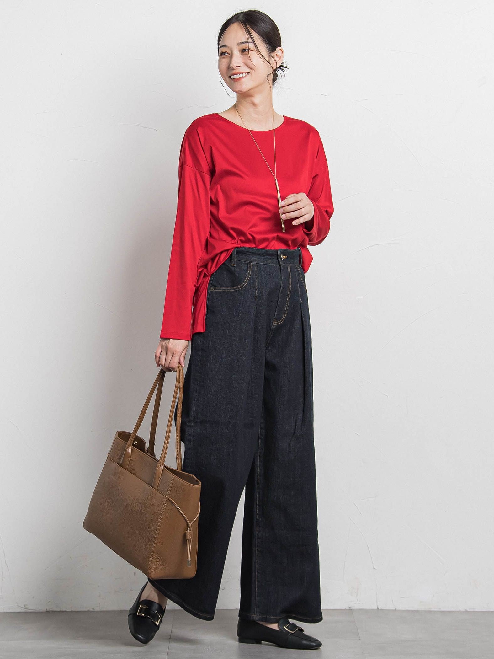 【WEB限定】365デニムパンツ ワイドシルエット≪洗える≫