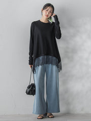 裾レーストップス≪手洗い可能≫