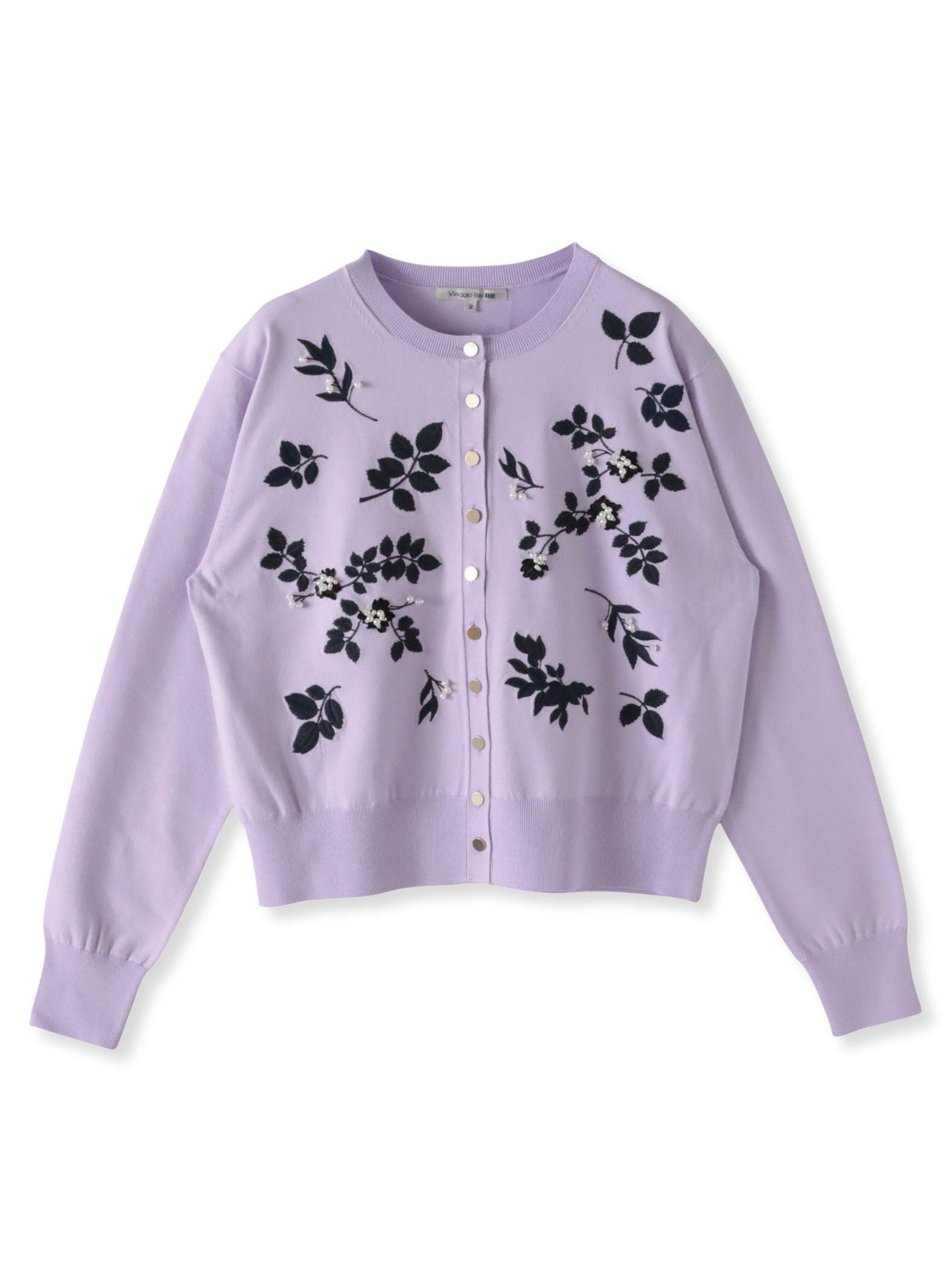 ボタニカルモチーフ刺繍カーディガン