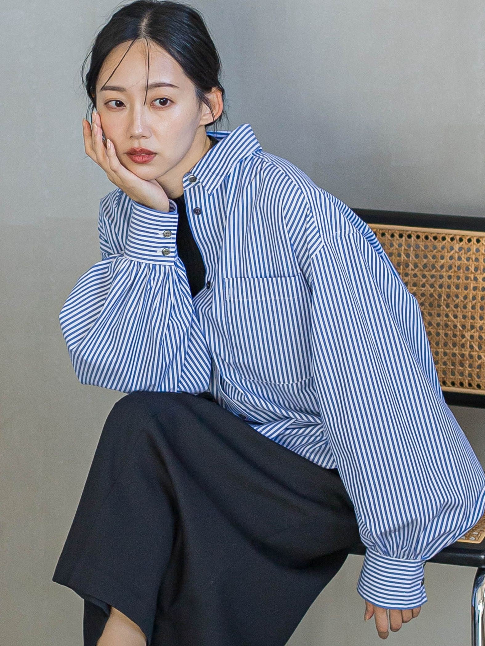 ボリュームスリーブシャツ≪洗濯機で洗える≫