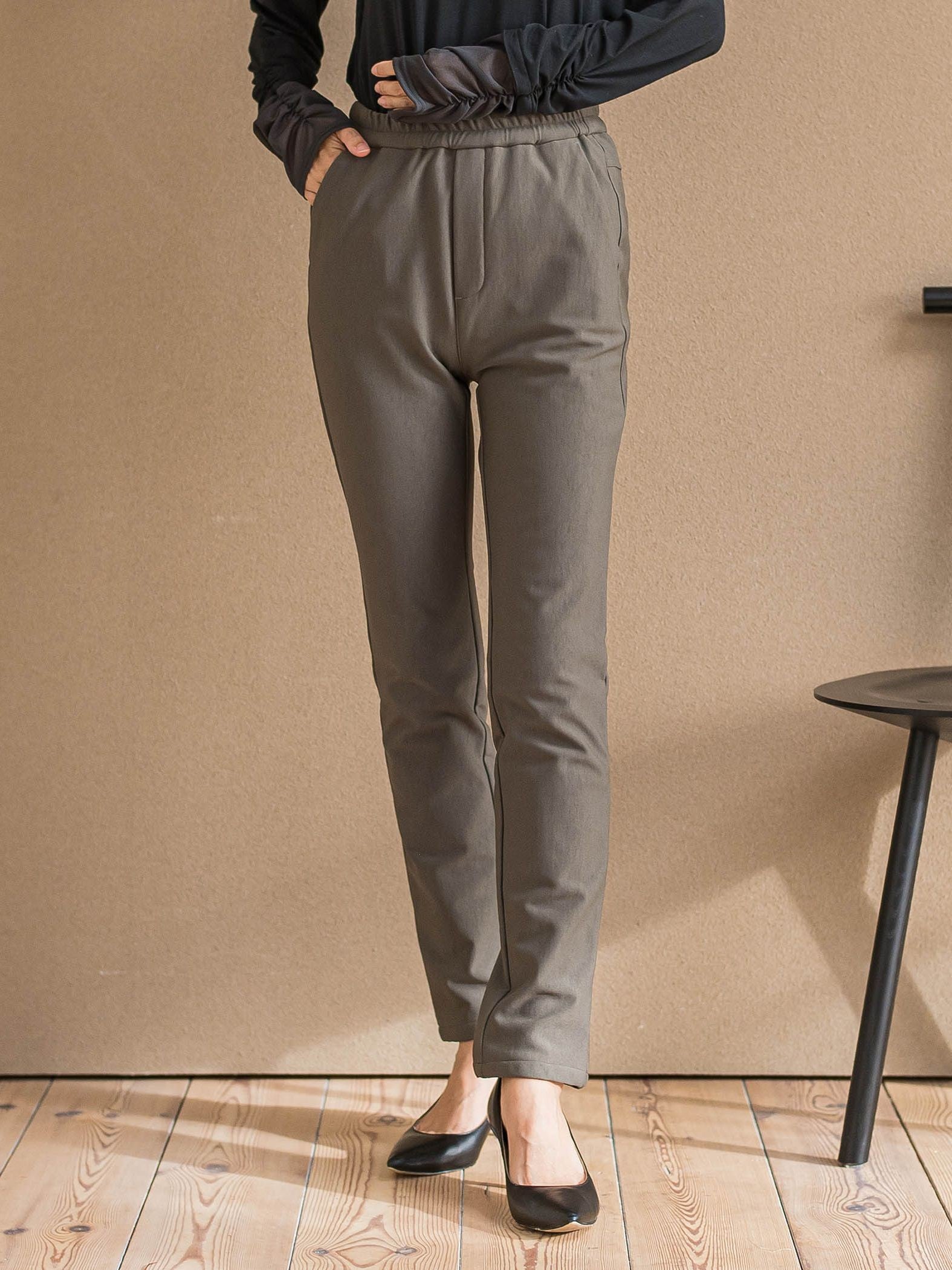 【WEB限定/大きいサイズ/新色追加】”楽暖”裏起毛ハイテンションパンツ≪洗濯機で洗える≫