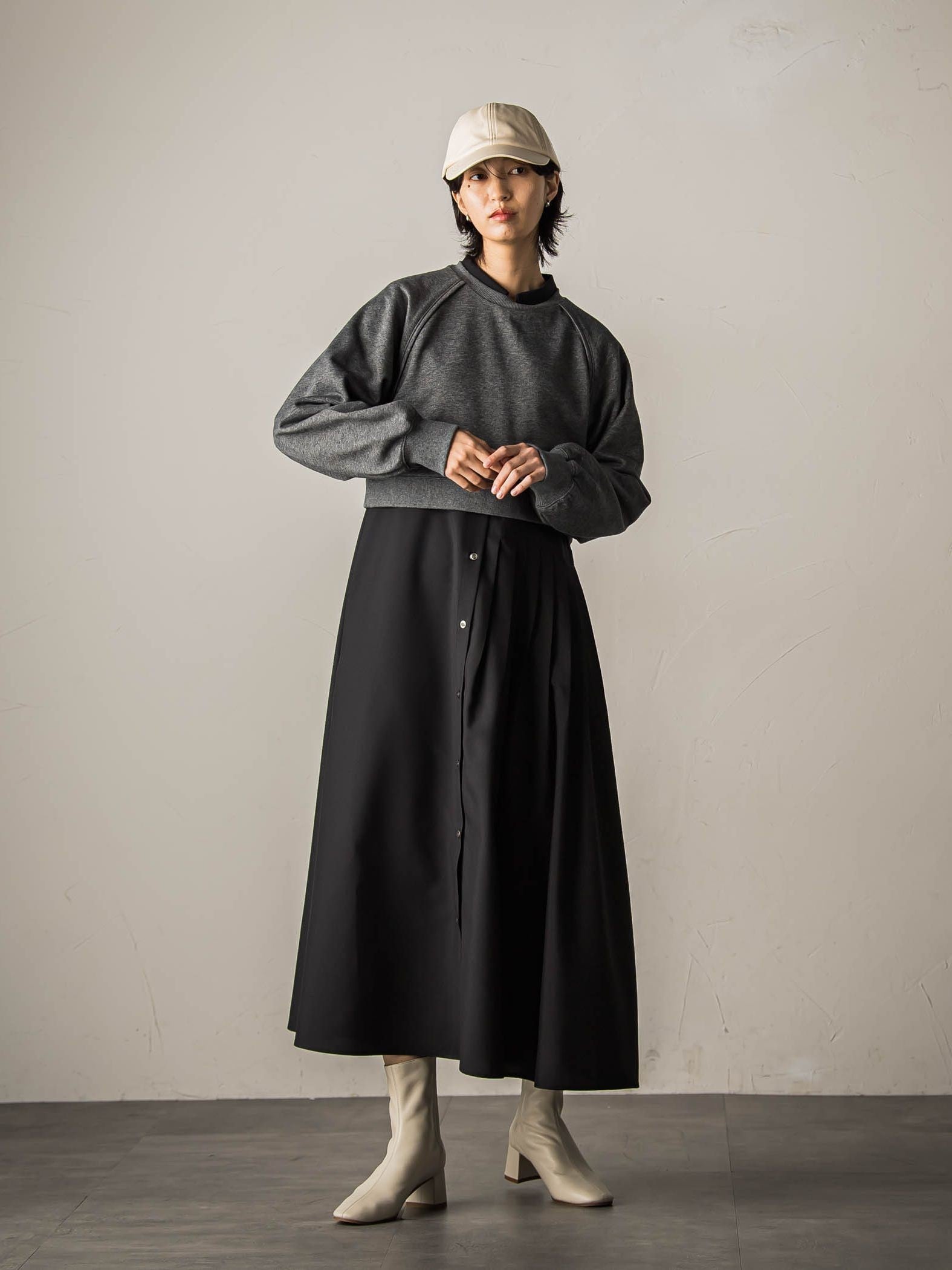 裏毛クロップドトレーナー≪洗濯機で洗える≫