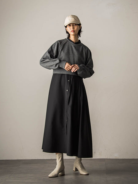 裏毛クロップドトレーナー≪洗濯機で洗える≫