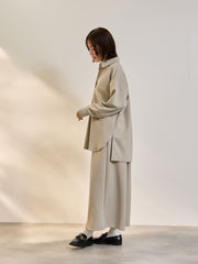 【SET】ダンボールニットスキッパートップ×スカート2ピース