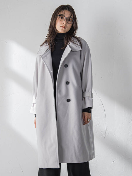 フェイクウールスタンドカラーコート