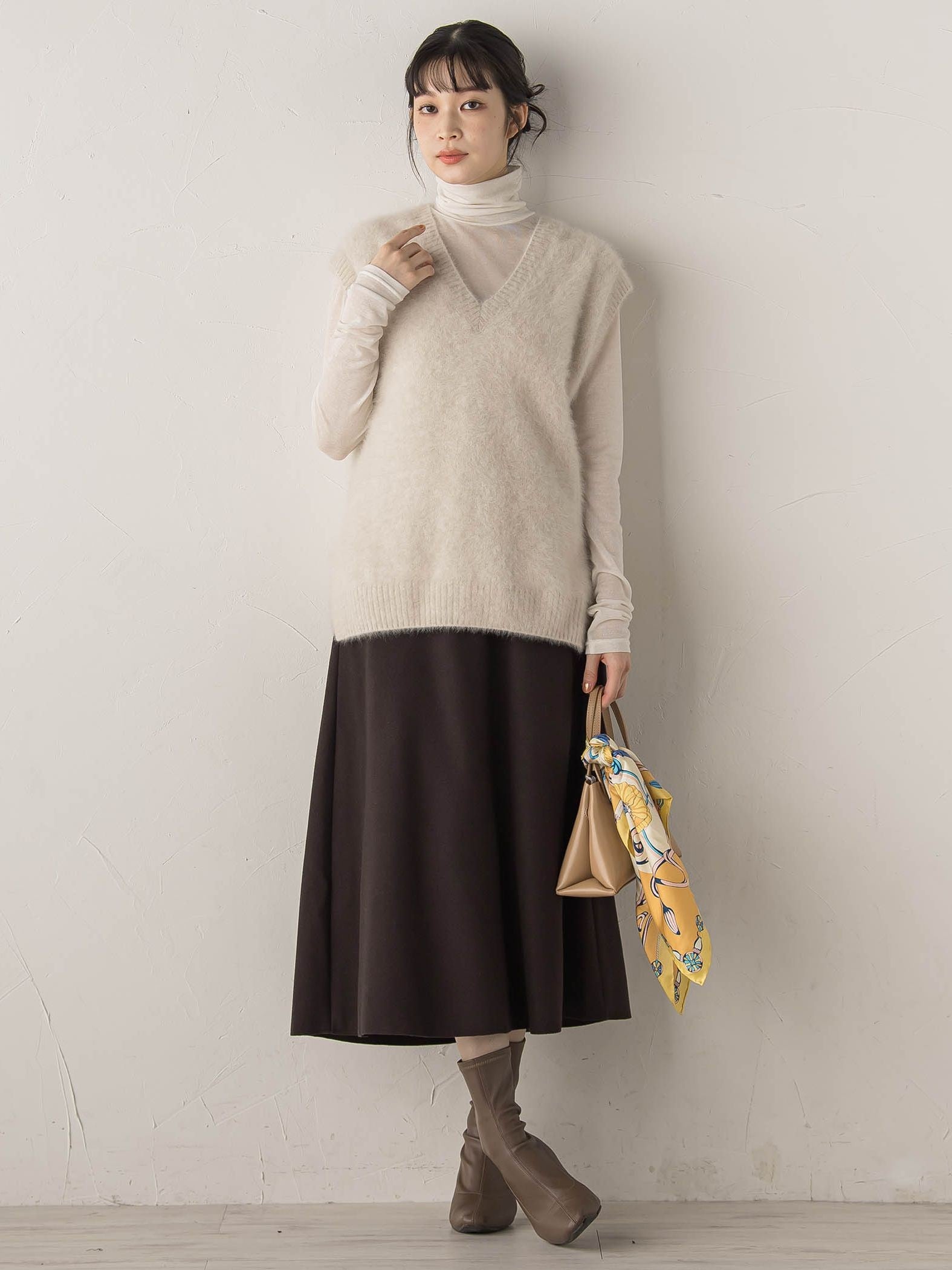 カシミヤシルクシアーラメカットソー≪手洗い可能≫