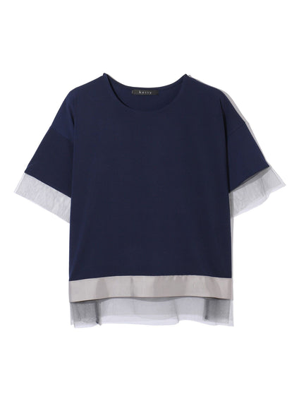 グログラン*チュールキリカエカットソー≪手洗い可能≫