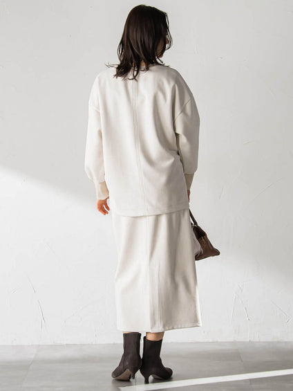 【WEB限定】フェイクスエードナロースカート≪セットアップ対応/洗える≫