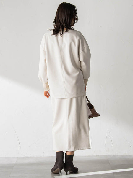 【WEB限定】フェイクスエードナロースカート≪セットアップ対応/洗える≫