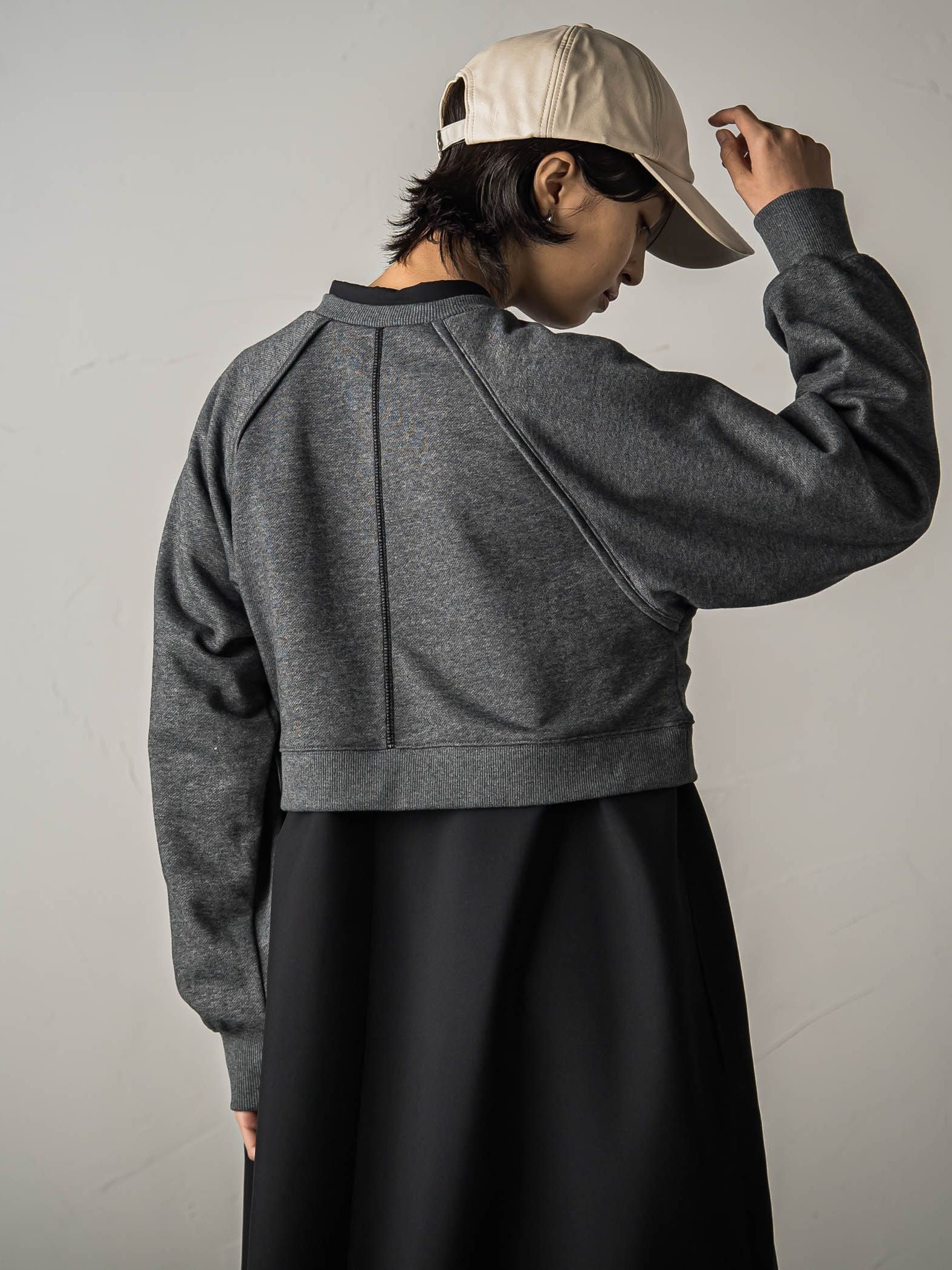 裏毛クロップドトレーナー≪洗濯機で洗える≫