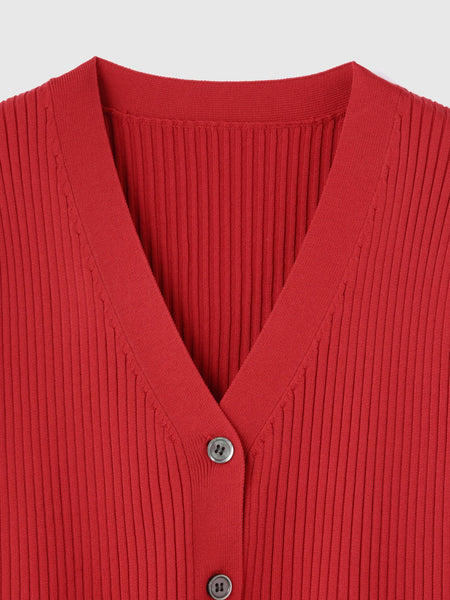 ライトウェイトペプラムニットカーディガン≪手洗い可能≫